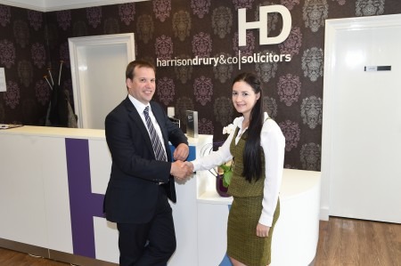 Colin Fenny welcomes solicitor Helen Griffin to Harrison Drury